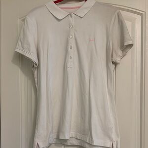 Vineyard Vines White and Pink Polo Top